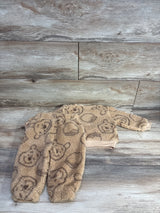 NEW Disney Baby 2pc Plush Winnie The Pooh Pull Over Sweater Set Brown sz 6-9m