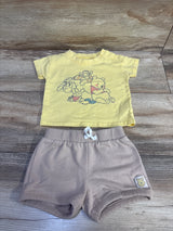 Disney Baby 2pc Winnie The Pooh Shirt & Shorts Set Yellow sz 6-9m