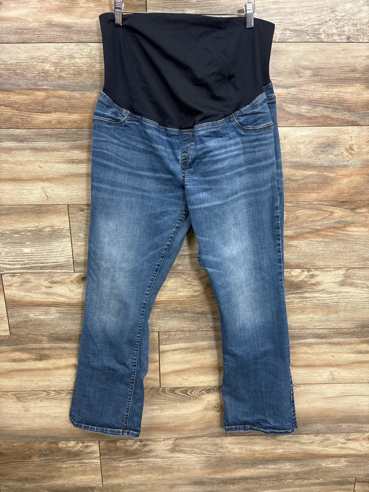 Isabel Maternity Crossover Panel Boot Cut Jeans Blue sz 16/ XL