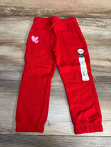 NEW Okie Dokie Cyber Red Drawstring Joggers Hearts sz 3T