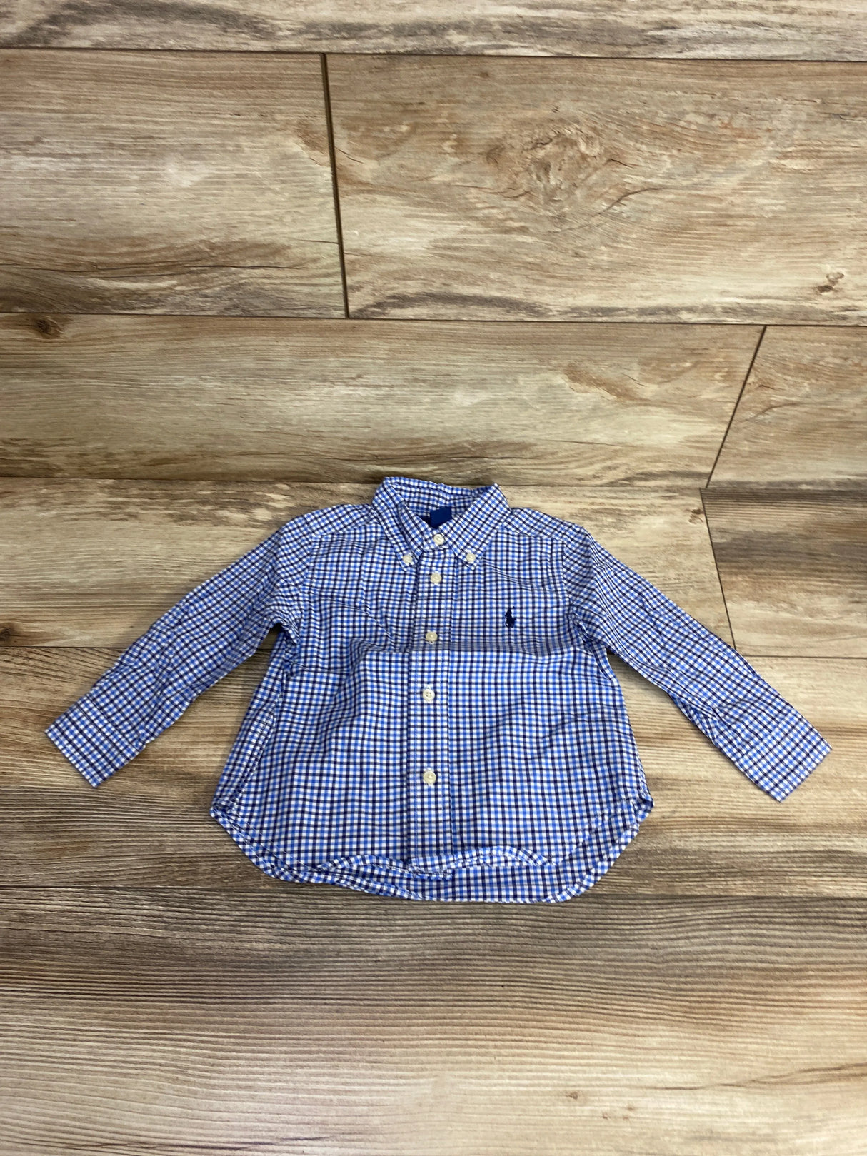 Ralph Lauren Plaid Button Down Shirt Blue sz 18m