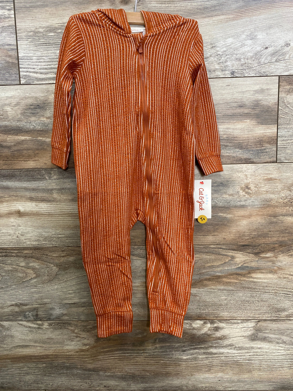NEW Cat & Jack Textured Hooded Coverall Rust sz 18m