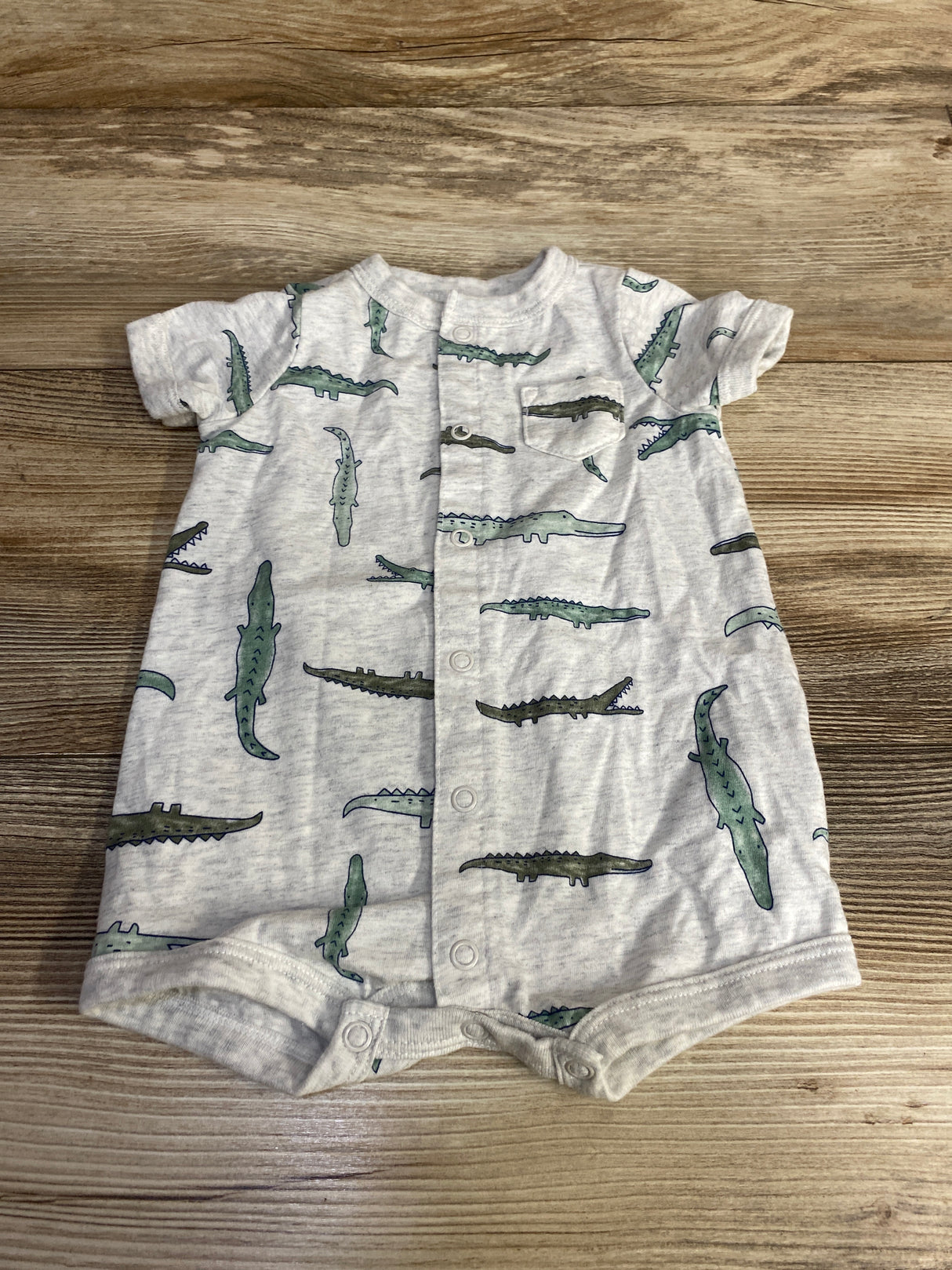 Carter's Alligator Shortie Romper Grey sz 3m