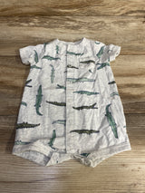 Carter's Alligator Shortie Romper Grey sz 3m