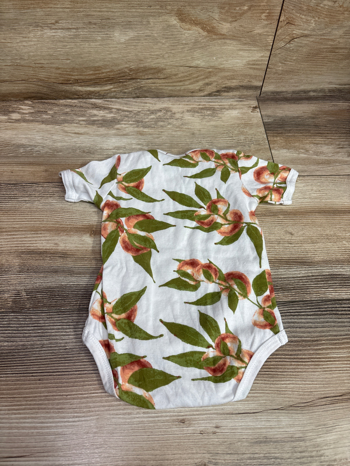 Milkbarn Organic Peaches Short Sleeve Bodysuit White sz 3-6m