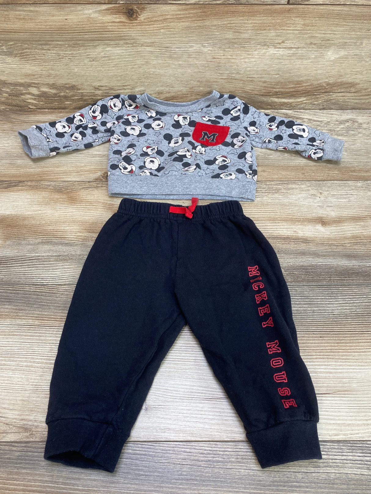 Disney Baby 2pc Mickey Mouse Sweatshirt & Pants Grey sz 6-9m