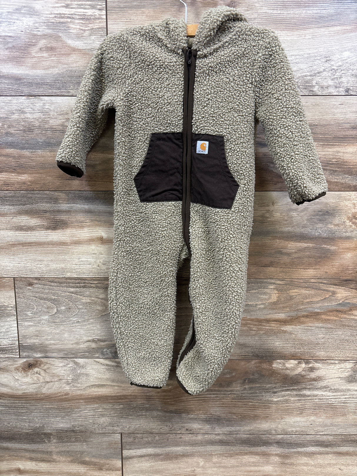 Carhartt Long Sleeve Zip-Front Sherpa Coverall Beige sz 18m