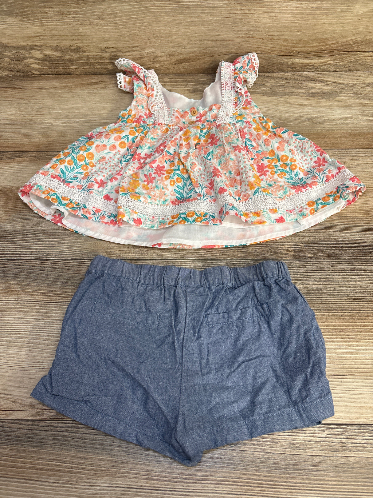 Tommy Bahama 2pc Floral Top & Shorts White sz 18m