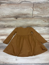 Emma & Elsa Embroidered Long Sleeve Dress Brown sz 2T