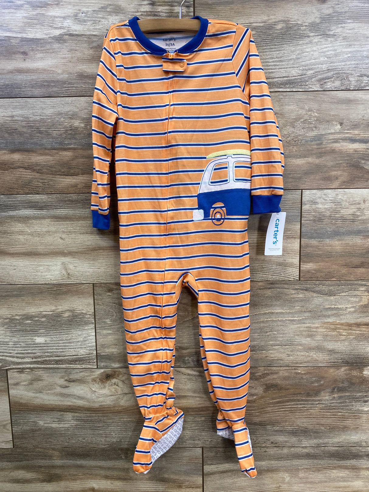 NEW Carter's Zip Surf Van Sleeper Orange sz 3T