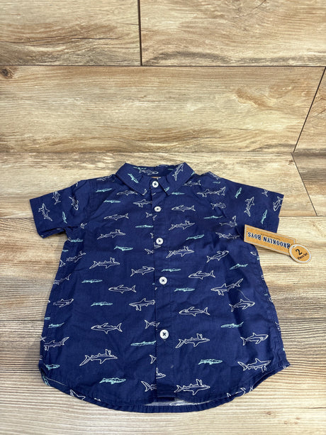 NEW Brooklyn Boys Shark Button Up Shirt Navy sz 3T - Me n Mommy To Be