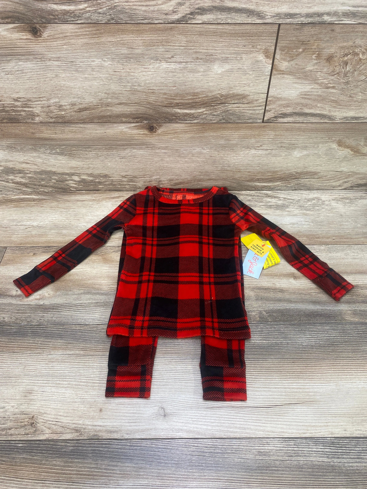 NEW Cat & Jack 2pc Plaid Pajama Set Red sz 3T - Me n Mommy To Be