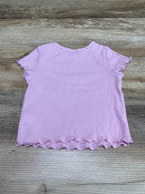 Old Navy Ribbed Lettuce Trim Shirt Pink sz 12-18m