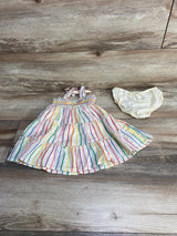 Cat & Jack Striped Smocked Dress & Bloomers Cream sz 18m