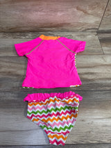 KavKas 2pc Rashguard Shirt & Bikini Bottoms Set Pink sz 2T