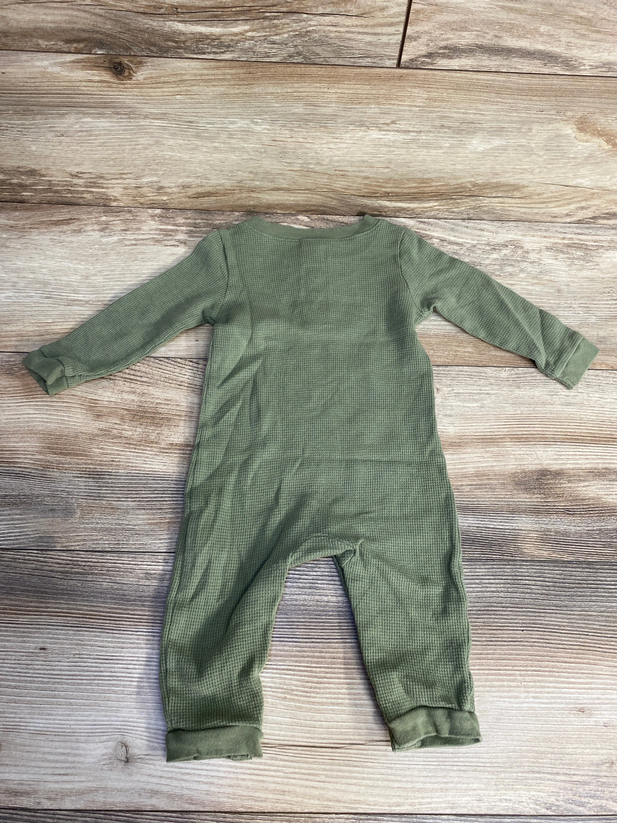 Old Navy Henley Waffle Knit Coverall Green sz 6-12m