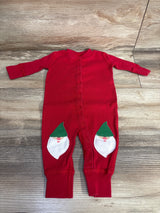 Hanna Andersson Santa Knees Snap Sleeper Red sz 0-6m