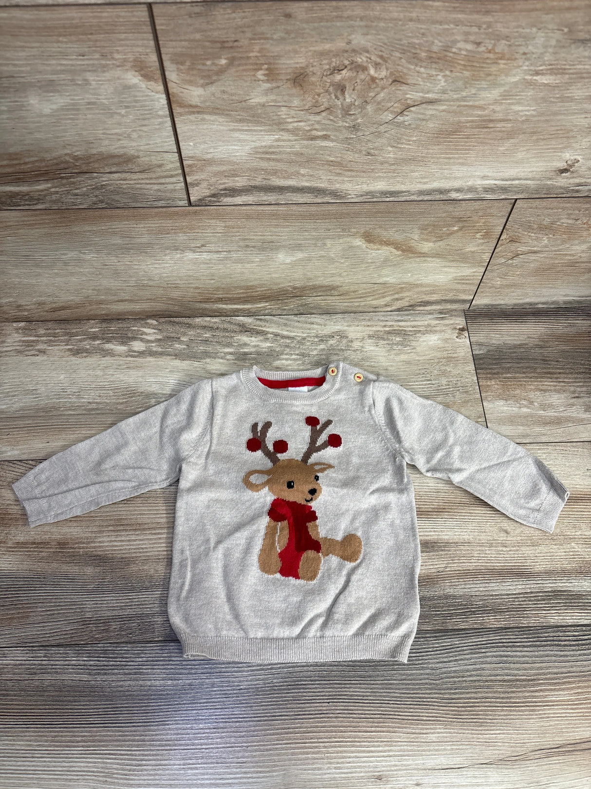 H&M Reindeer Knitted Sweater Taupe sz 9m