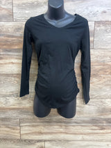 Isabel Maternity Long Sleeve Ruched Shirt Black sz Small