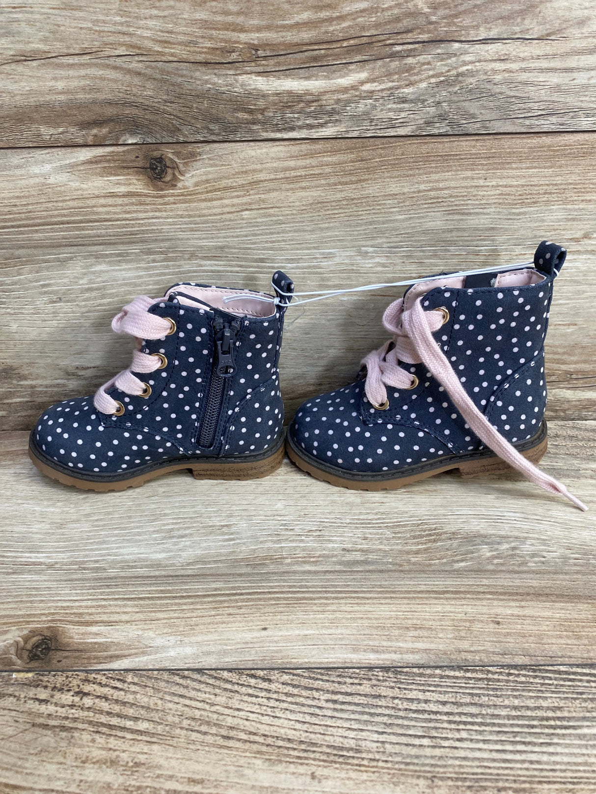 NWoT Cat & Jack Giovanna Polka Dot Boots Blue/Pink Sz 6c