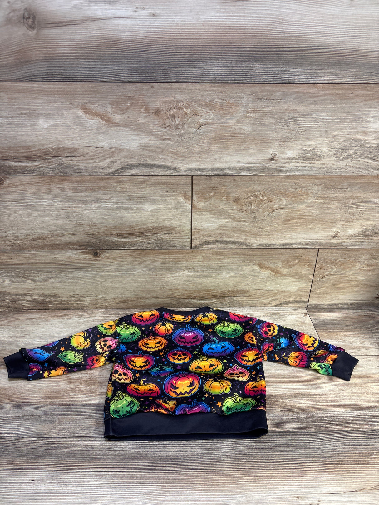Shein Halloween Pumpkin Pullover Sweatshirt Black sz 4T