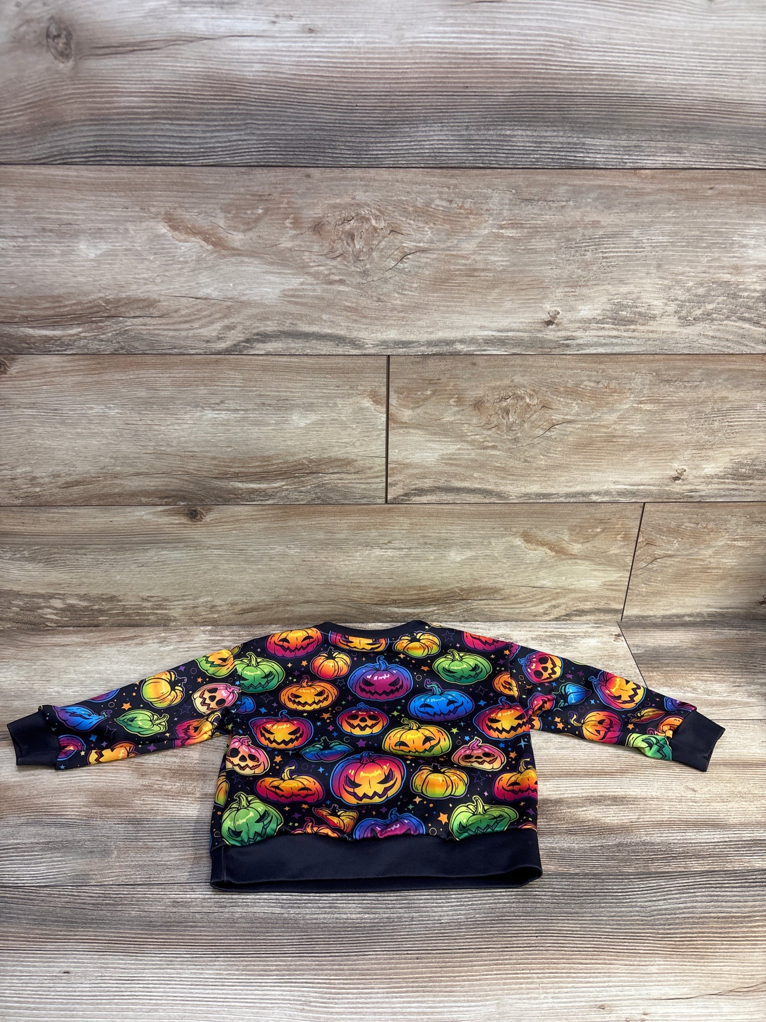 Shein Halloween Pumpkin Pullover Sweatshirt Black sz 4T