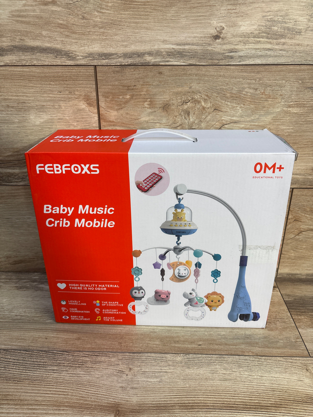 FEBFOXS Musical Mobile Crib