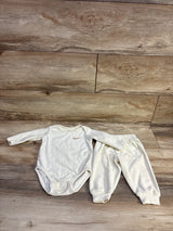 Nike 2pc Velour Long Sleeve Bodysuit & Joggers Set Cream sz 6m
