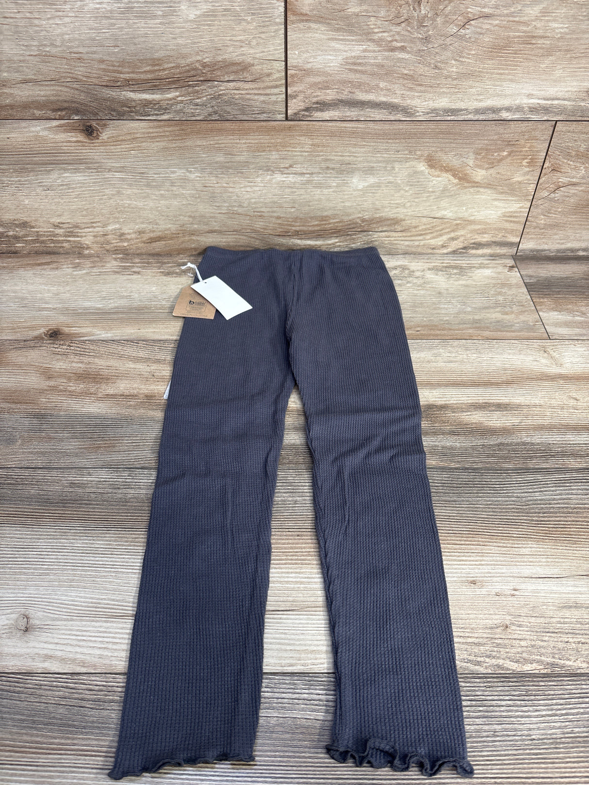 NEW Grayson Mini Waffle Knit Lettuce Trim Pants Grey sz 5T