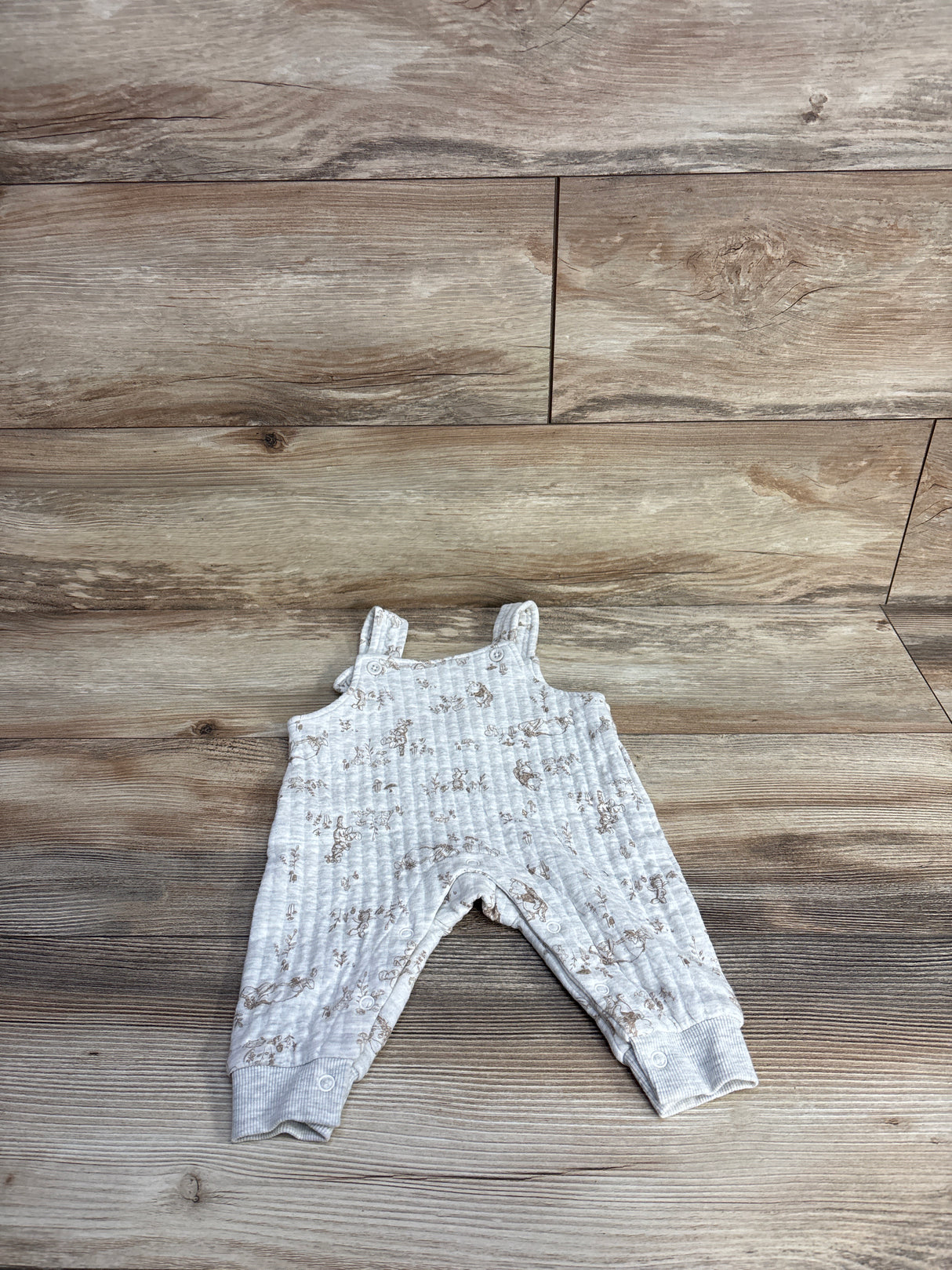 Disney Baby Winnie The Pooh Ribbed Overalls Grey sz 0-3m