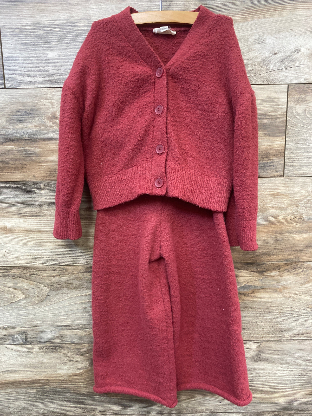 Jessica Simpson 2pc Fuzzy Cardigan & Pants Set Red sz 4T