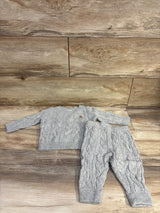 Baby Gap 2pc Cable Knit Sweater Set Grey sz 6-12m