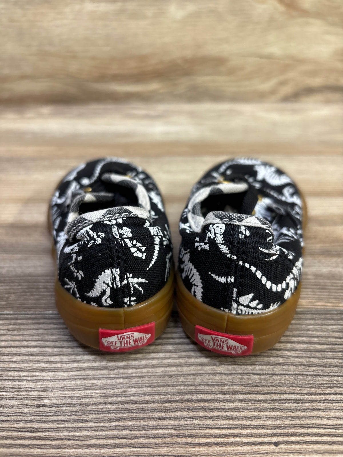 Vans Authentic Dinosaur Skeleton Sneakers Black sz 5.5c