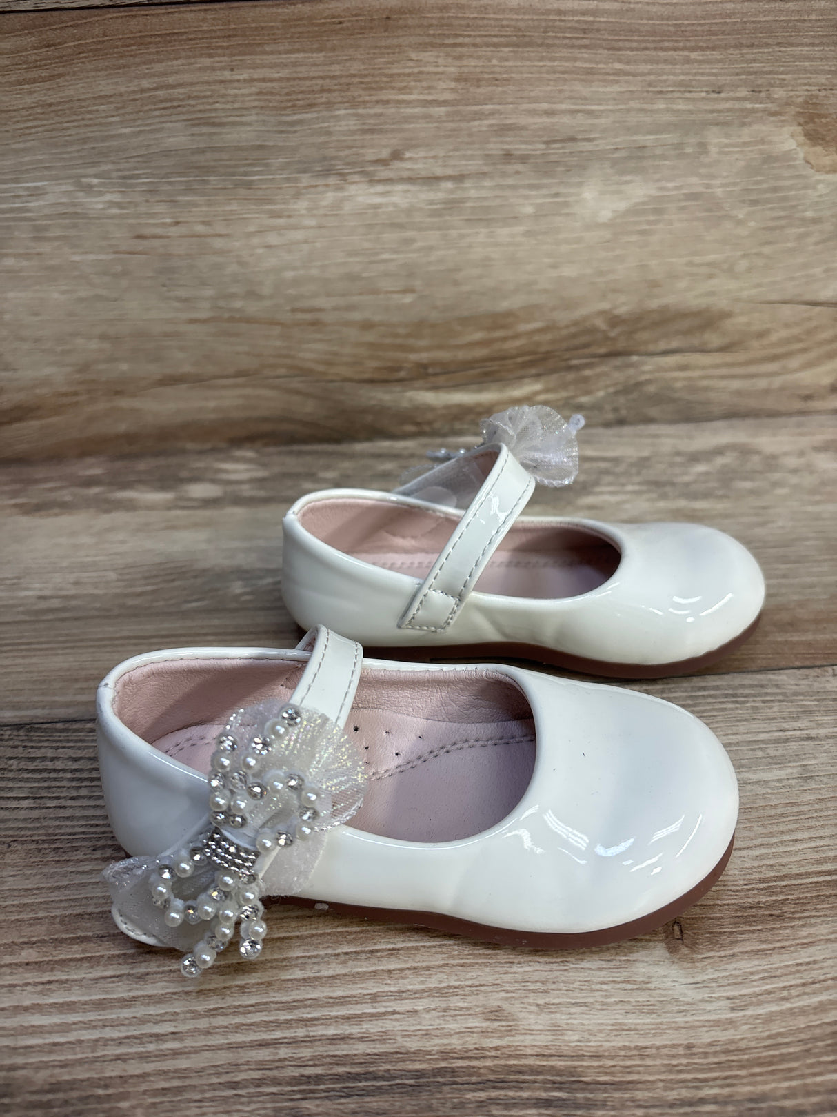 QSB Patent Leather Mary Jane Flats White sz 7c