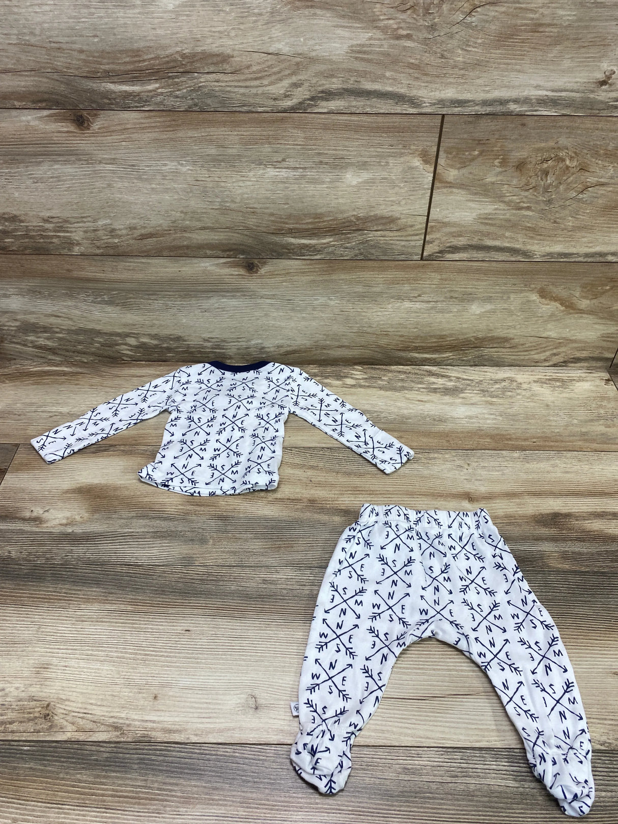 Honest Baby 2pc Kimono Top & Footed Pants White sz Newborn