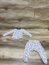 Honest Baby 2pc Kimono Top & Footed Pants White sz Newborn