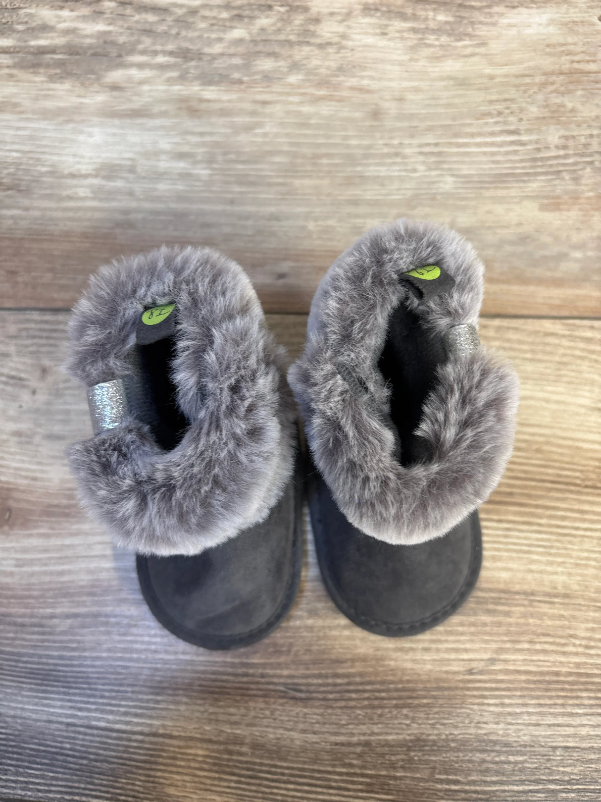 First Steps Soft Sole Faux Fur Boots Grey sz 1/2c