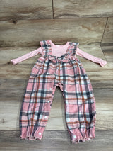Mioglrie Long Sleeve Ribbed Plaid Coverall Pink sz 12-18m
