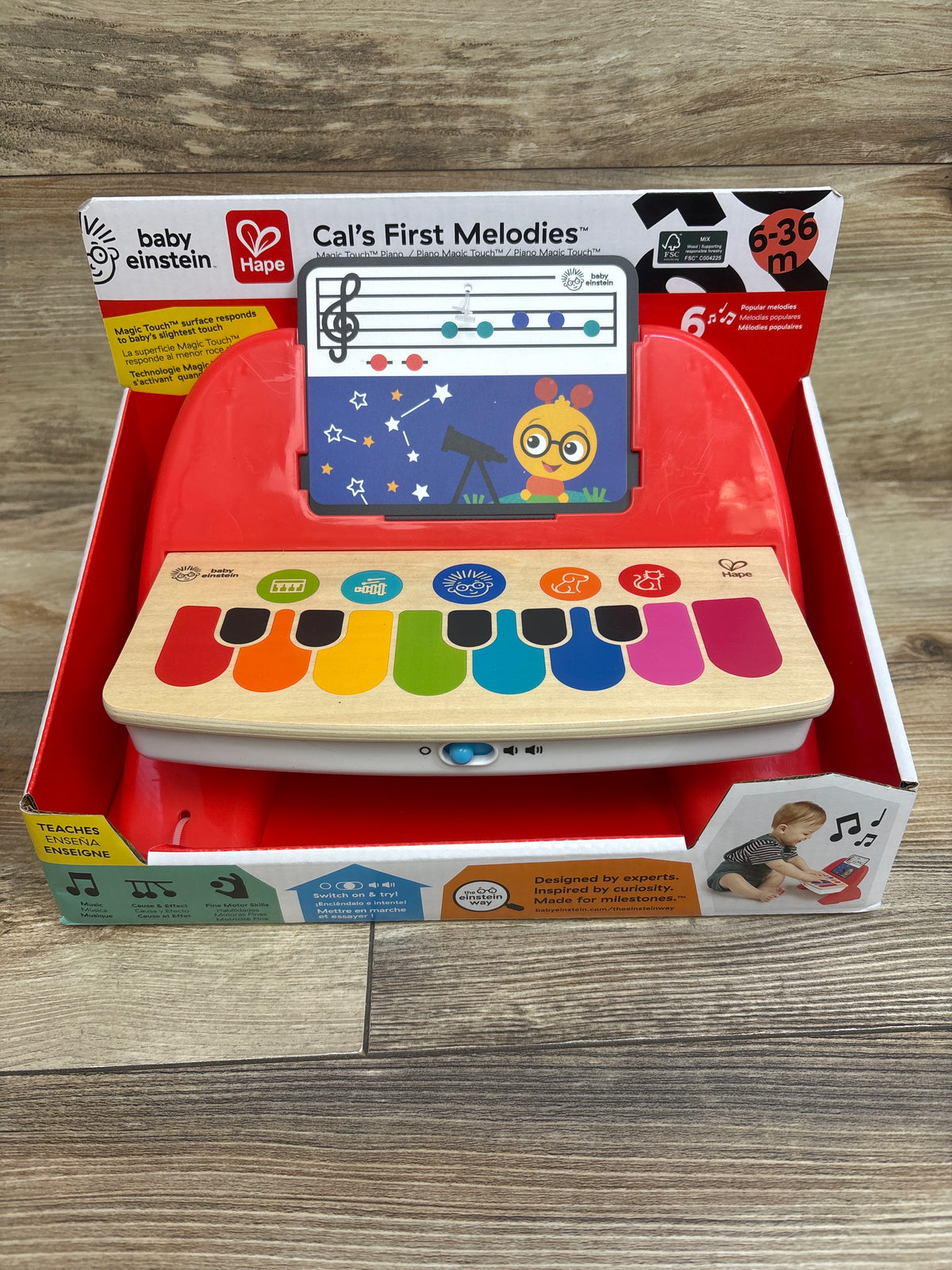NEW Baby Einstein Cal’s First Melodies Magic Touch Wooden Piano