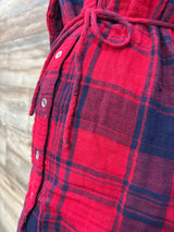 Motherhood Plaid Shirt Red sz XS