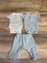 Cloud Island 3pc Henley Bodysuits & Pants Set Blue sz Newborn