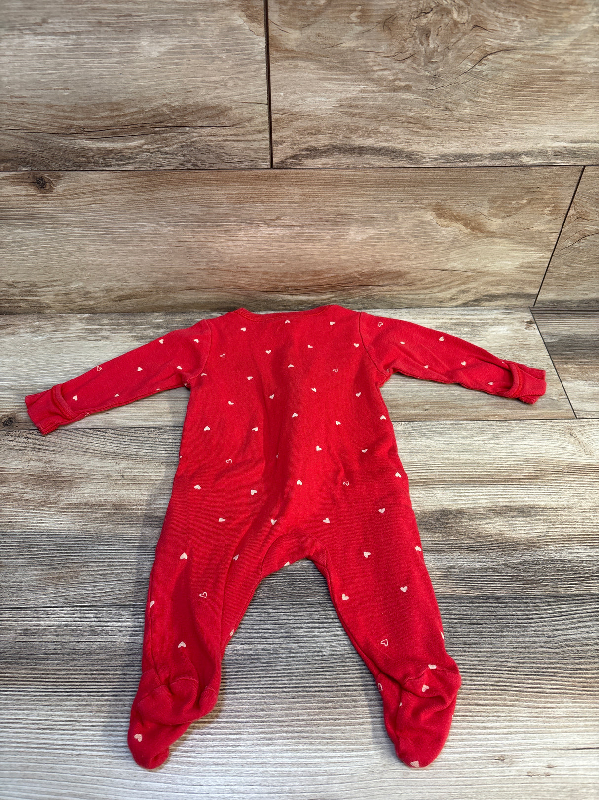 Old Navy Heart Print Sleeper Red sz 0-3m