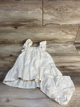 Carter's 2pc Pattern Dress & Bloomers Set Cream sz 12m