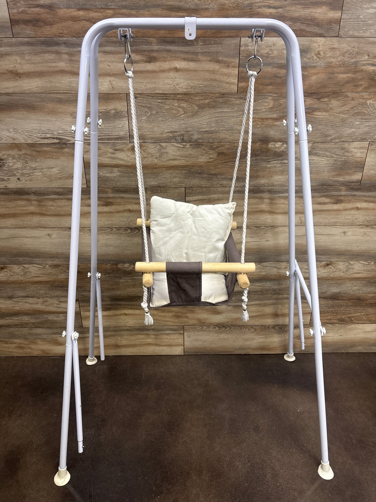 G TALECO GEAR Wooden Toddler Swing with Cushion, Grey