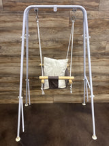 G TALECO GEAR Wooden Toddler Swing with Cushion, Grey