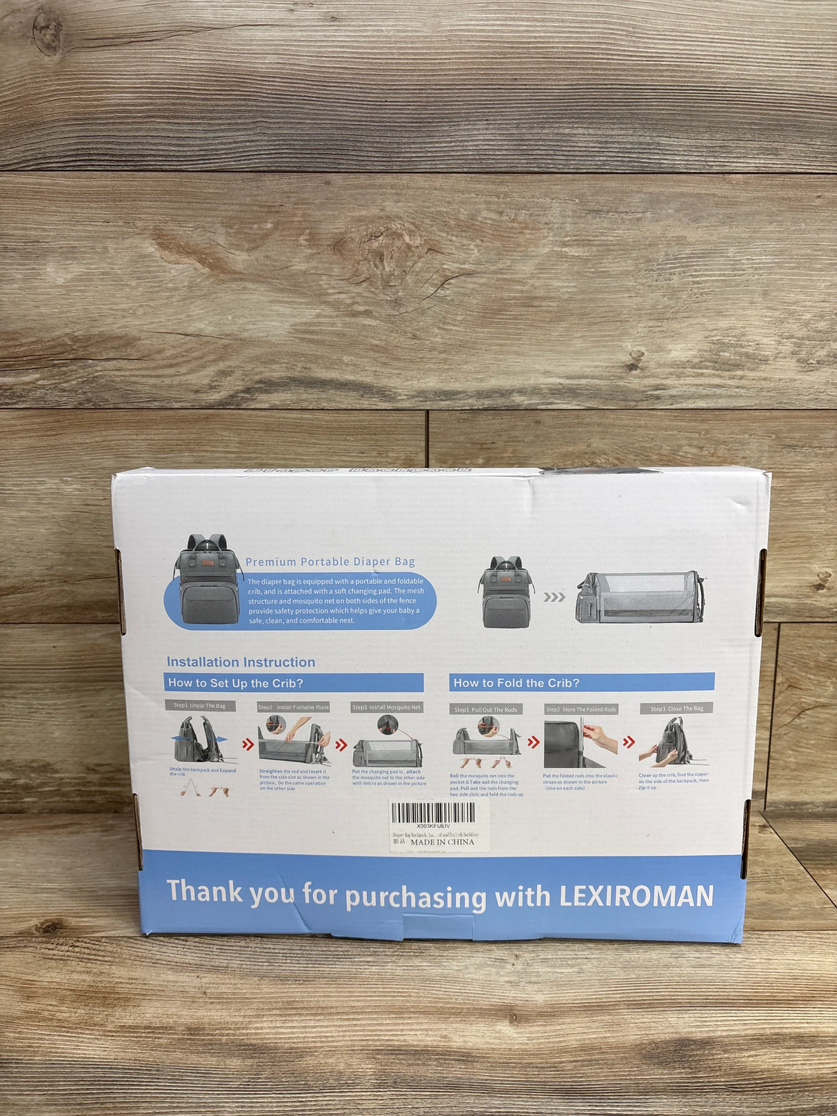 NEW LexiRoman Diaper Bag Backpack w/ Changing Station - Grey