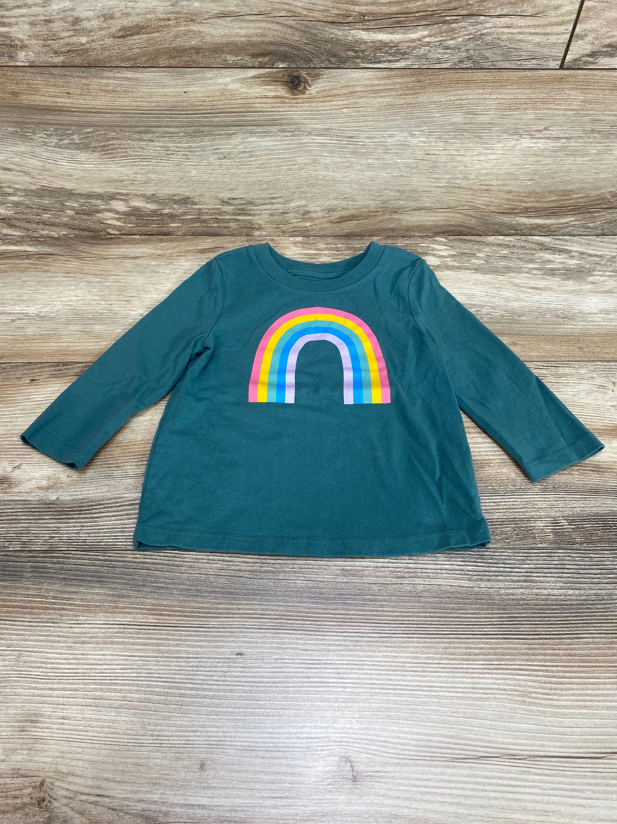 Cat & Jack Rainbow Shirt Green sz 18m