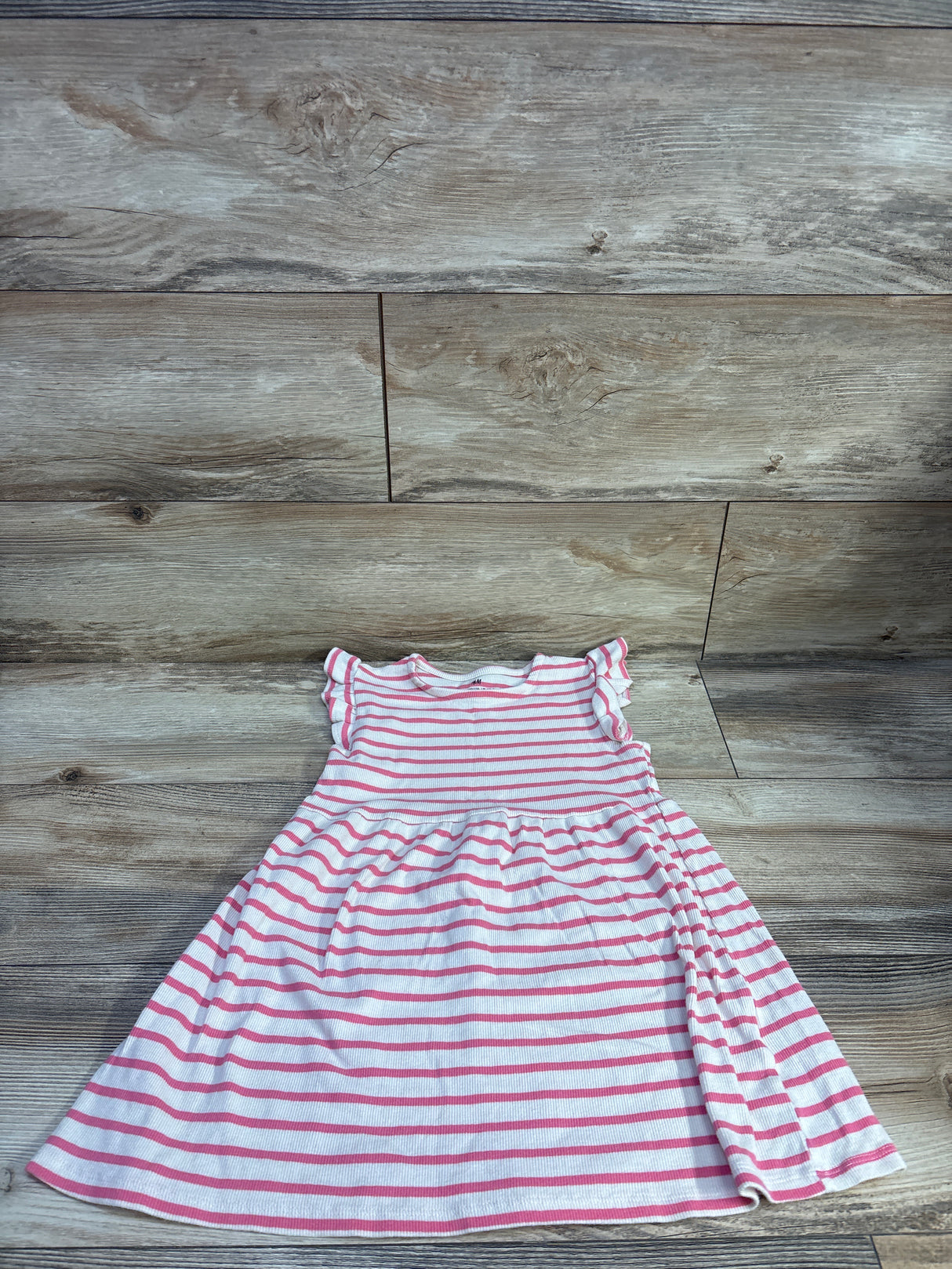 H&M Striped Ribbed Dress White sz 5/6T