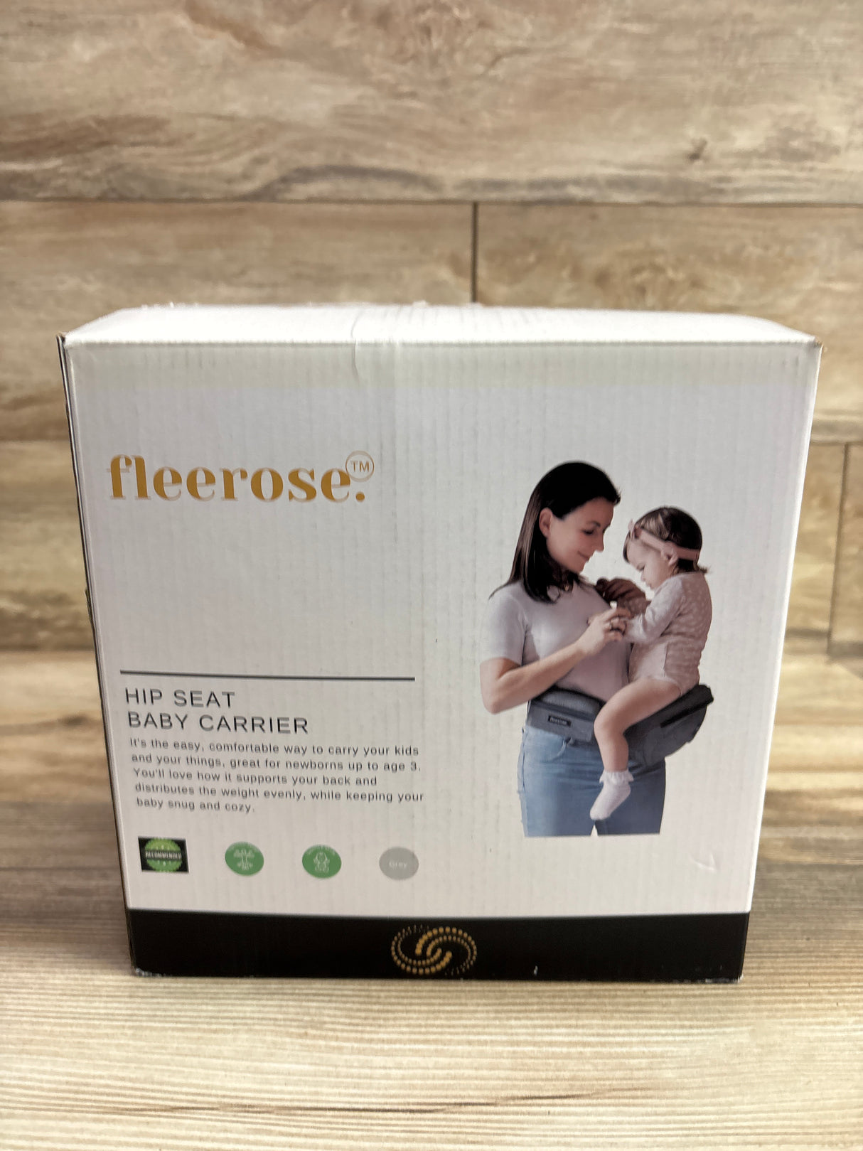 Fleerose Hip Seat Baby Carrier Grey 8-44lbs