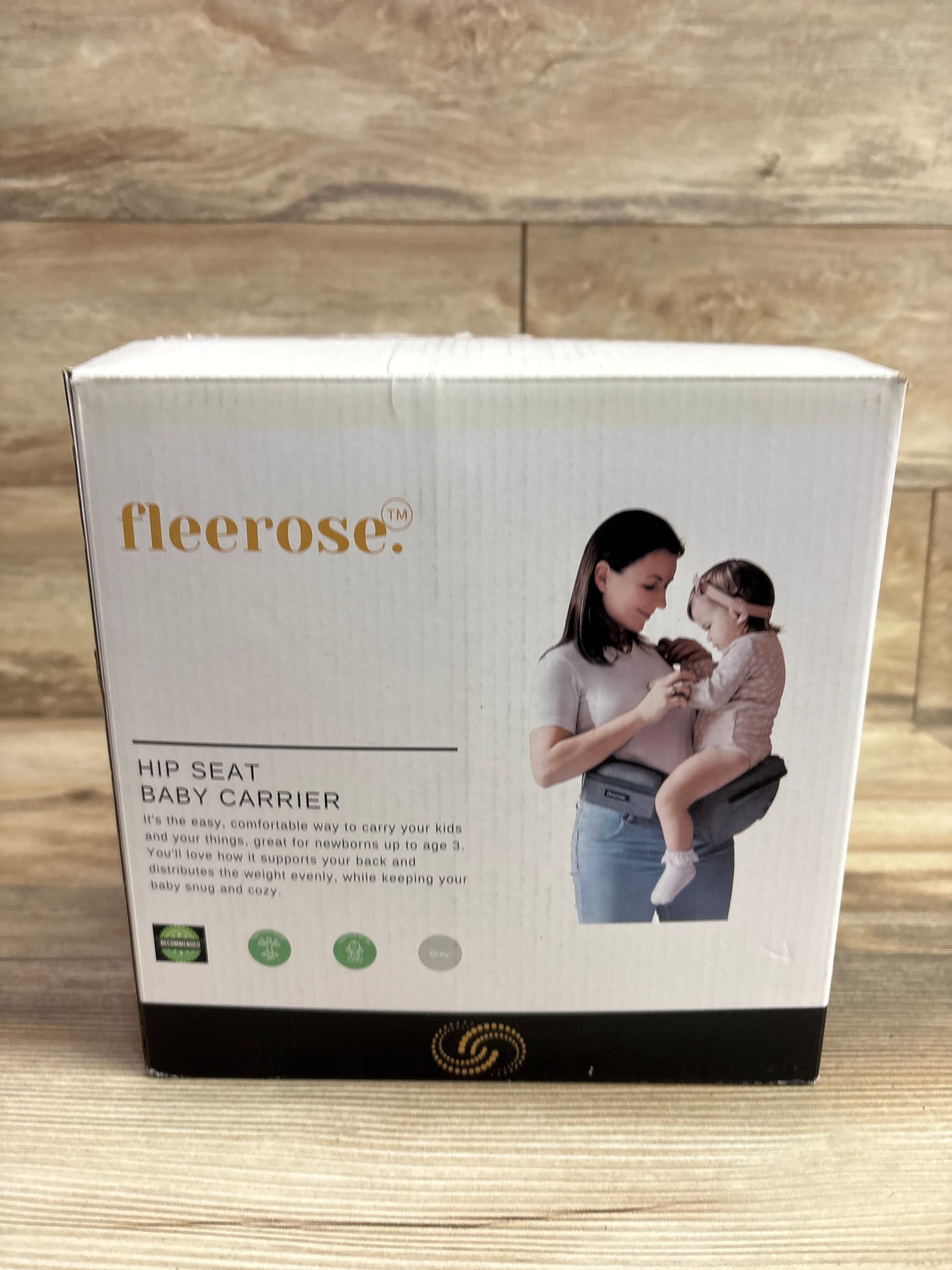 Fleerose Hip Seat Baby Carrier Grey 8-44lbs